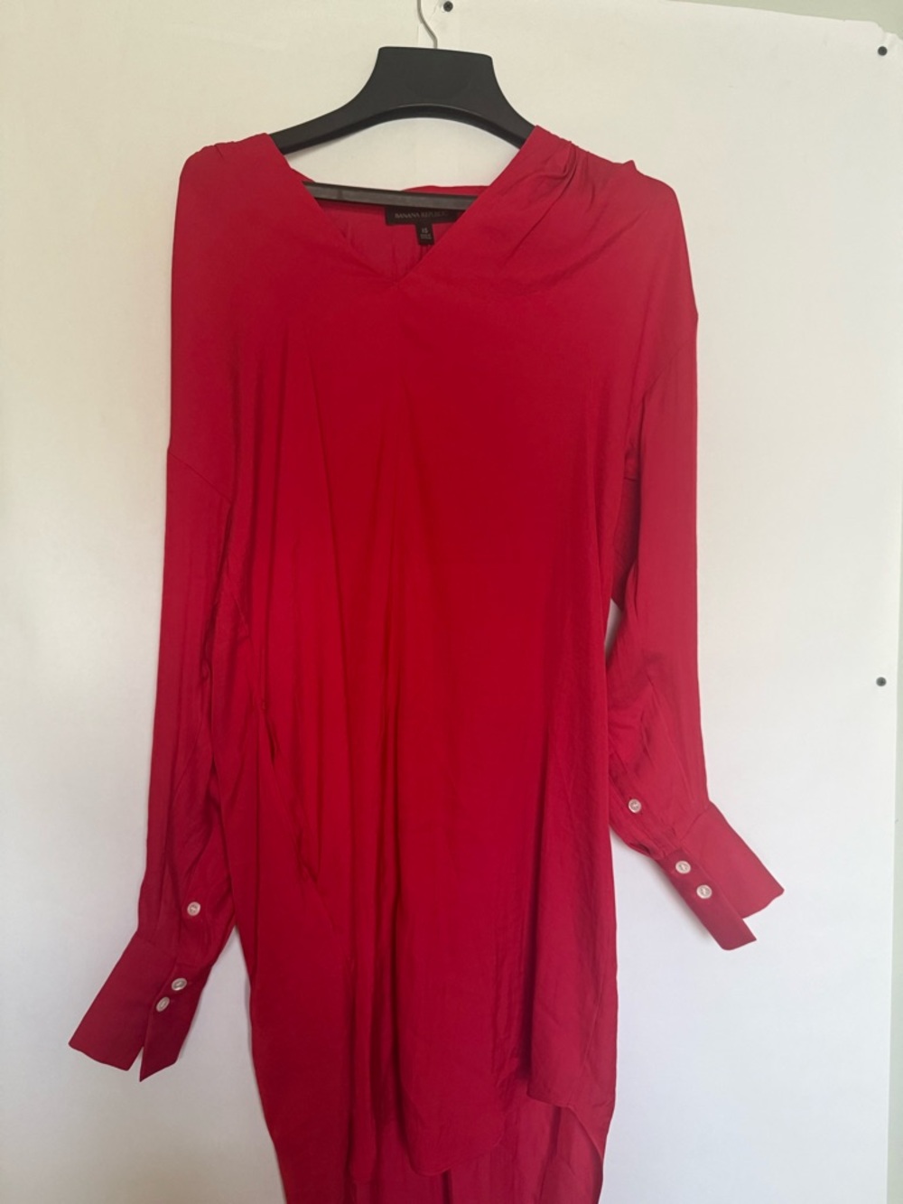 Banana Republic Red V-Neck Long-Sleeve Tunic